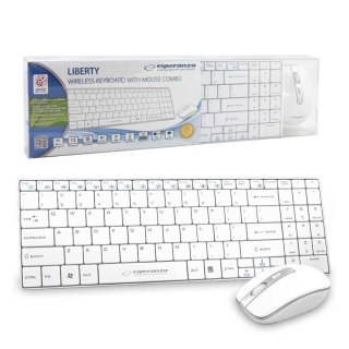 Esperanza Zestaw klawiatura + mysz Esperanza EK122W (USB 2.0; kolor biały; laserowa)