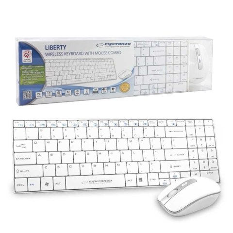 Esperanza Zestaw klawiatura + mysz Esperanza EK122W (USB 2.0; kolor biały; laserowa) Esperanza Zestaw klawiatura + mysz Esperanza EK122W (USB 2.0; kolor biały; laserowa)