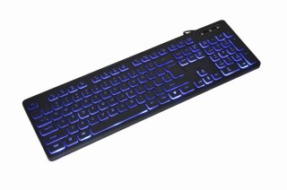 GEMBIRD GEMBIRD KLAWIATURA MULTIMEDIALNA Z TRÓJKOLOROWYM PODŚWIETLENIEM USB, US LAYOUT, CZARNA