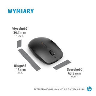 Hewlett-Packard Zestaw klawiatura + mysz HP 230 Wireless Mouse and Keyboard Combo bezprzewodowe białe 3L1F0AA