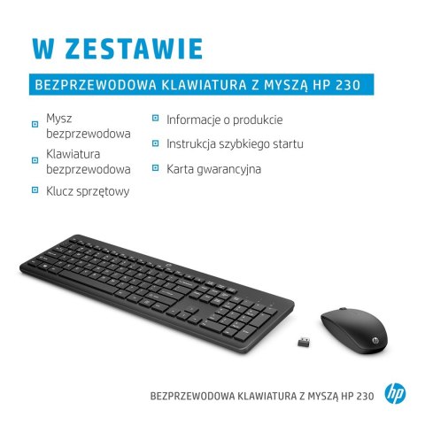 Hewlett-Packard Zestaw klawiatura + mysz HP 230 Wireless Mouse and Keyboard Combo bezprzewodowe białe 3L1F0AA Hewlett-Packard Zestaw klawiatura + mysz HP 230 Wireless Mouse and Keyboard Combo bezprzewodowe białe 3L1F0AA