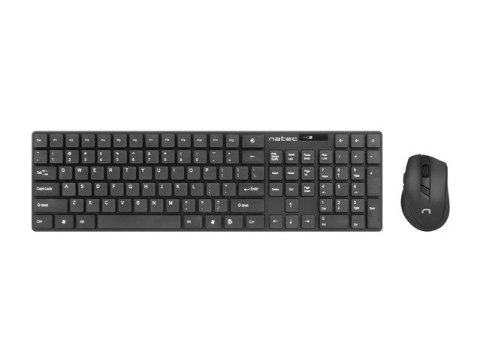 NATEC Zestaw klawiatura + mysz membranowa NATEC Stingray NZB-1440 (USB (Radio 2.4 GHz); (US); kolor czarny; optyczna; 1600 DPI, 800 DP