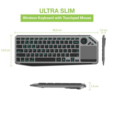TECHly TECHLY BEZPRZEWODOWA KLAWIATURA DUALNA BT/RF TOUCH TECHly TECHLY BEZPRZEWODOWA KLAWIATURA DUALNA BT/RF TOUCH