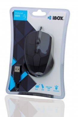 IBOX Mysz IBOX i005 LASEROWA PRZEWODOWA, USB IMLAF005 (laserowa; 1600 DPI; kolor czarny) IBOX Mysz IBOX i005 LASEROWA PRZEWODOWA, USB IMLAF005 (laserowa; 1600 DPI; kolor czarny)