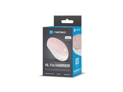 NATEC NATEC MYSZ BEZPRZEWODOWA HARRIER 2 1600DPI BLUETOOTH 5.1 BIAŁO-RÓŻOWA NMY-1962 NATEC NATEC MYSZ BEZPRZEWODOWA HARRIER 2 1600DPI BLUETOOTH 5.1 BIAŁO-RÓŻOWA NMY-1962