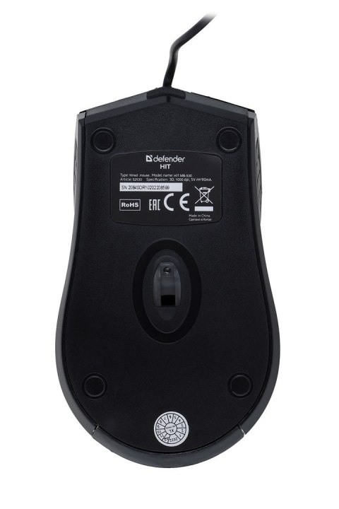 Defender DEFENDER MYSZ PRZEWODOWA HIT MB-530 CZARNA OTPICAL 1000DPI 3P 52530