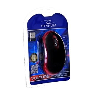 TITANUM Mysz komputerowa TITANUM VULTURE TM116R (optyczna; 1000 DPI; kolor czarny, kolor czerwony)