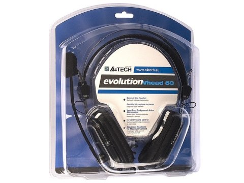 A4 TECH Słuchawki z mikrofonem A4 TECH Evo Vhead 50 A4TSLU09264 (kolor czarny) A4 TECH Słuchawki z mikrofonem A4 TECH Evo Vhead 50 A4TSLU09264 (kolor czarny)