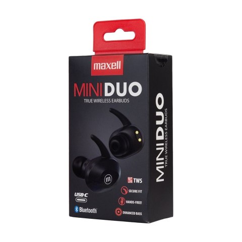 Maxell MAXELL MINI DUO Słuchawki bezprzewodowe bluetooth TWS EARBUDS czarne Maxell MAXELL MINI DUO Słuchawki bezprzewodowe bluetooth TWS EARBUDS czarne