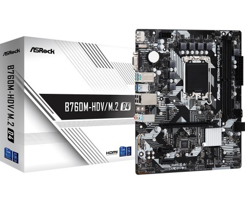 Asrock Płyta główna Asrock B760M-HDV/M.2 D4 Asrock Płyta główna Asrock B760M-HDV/M.2 D4