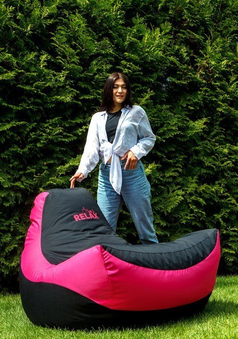 Go Gift Pufa worek sako BOLID czarny-różowy XXL 140x100 Go Gift Pufa worek sako BOLID czarny-różowy XXL 140x100