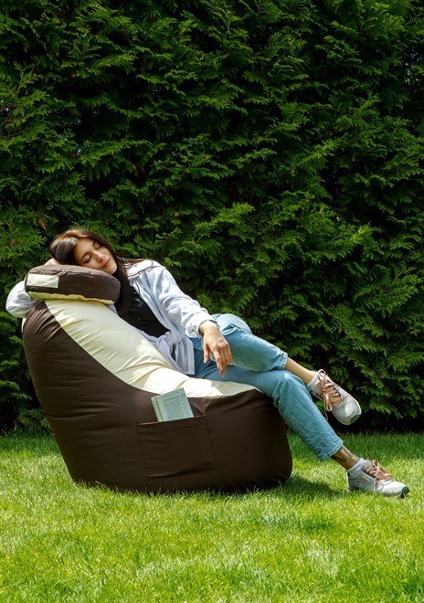 Go Gift Pufa worek sako COFFEE brązowy-beżowy XXL 120x80 Go Gift Pufa worek sako COFFEE brązowy-beżowy XXL 120x80