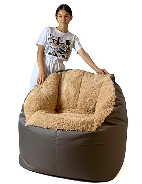 Go Gift Pufa worek sako FLUFFY brąz XXL 140x90 Go Gift Pufa worek sako FLUFFY brąz XXL 140x90