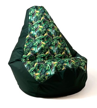 Go Gift Pufa worek sako GRUSZA DRUK czarny-papuga XXL 140x100