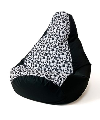Go Gift Pufa worek sako GRUSZA DRUK czarny-piłka XXL 140x100