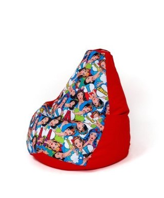 Go Gift Pufa worek sako GRUSZA DRUK czerwony-kobieta XXL 140x100