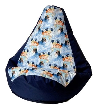 Go Gift Pufa worek sako GRUSZA DRUK granatowy-Kraina Lodu XXL 140x100