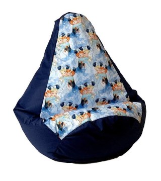 Go Gift Pufa worek sako GRUSZA DRUK granatowy-Kraina Lodu XXL 140x100