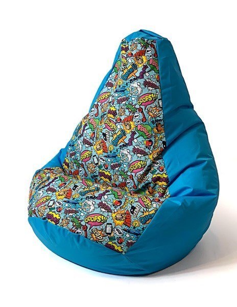 Go Gift Pufa worek sako GRUSZA DRUK niebieski-kreskówka XL 130x90 Go Gift Pufa worek sako GRUSZA DRUK niebieski-kreskówka XL 130x90