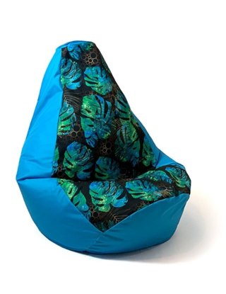 Go Gift Pufa worek sako GRUSZA DRUK niebieski-monstera XXL 140x100