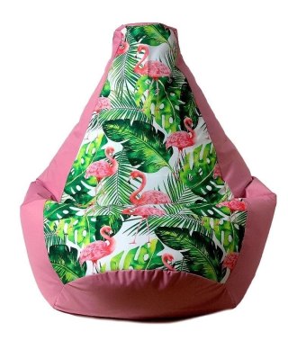 Go Gift Pufa worek sako GRUSZA DRUK róż-flaming XXL 140x100