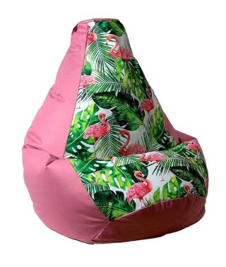 Go Gift Pufa worek sako GRUSZA DRUK róż-flaming XXL 140x100