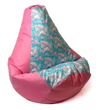 Go Gift Pufa worek sako GRUSZA DRUK róż-jednorożce L 105x80