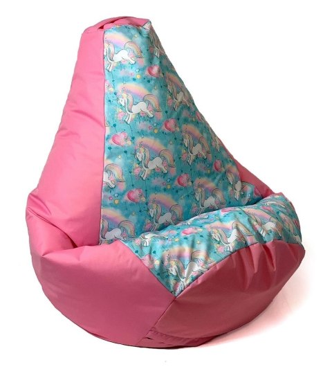 Go Gift Pufa worek sako GRUSZA DRUK róż-jednorożce XL 130x90 Go Gift Pufa worek sako GRUSZA DRUK róż-jednorożce XL 130x90