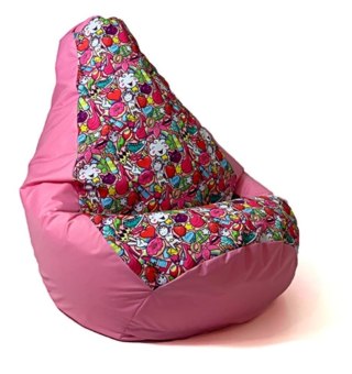 Go Gift Pufa worek sako GRUSZA DRUK różowy-bajkowy XXL 140x100