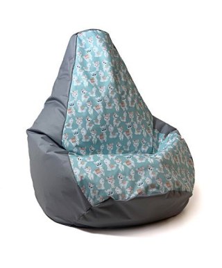 Go Gift Pufa worek sako GRUSZA DRUK szary-lama XL 130x90