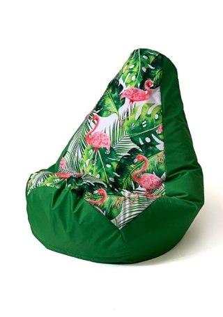 Go Gift Pufa worek sako GRUSZA DRUK zielony-flaming XXL 140x100