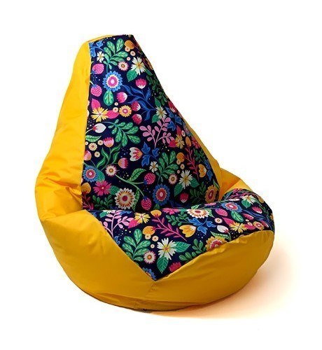 Go Gift Pufa worek sako GRUSZA DRUK żółty-kwiat L 105x80 Go Gift Pufa worek sako GRUSZA DRUK żółty-kwiat L 105x80
