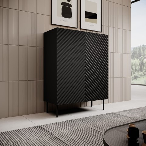 Cama MEBLE Regał 2D2SZ ONDA 98x45x127 czarny