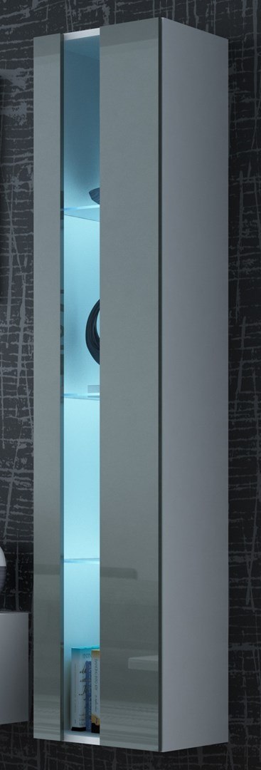 Cama MEBLE Regał VIGO NEW 180/40/30 biały/szary połysk