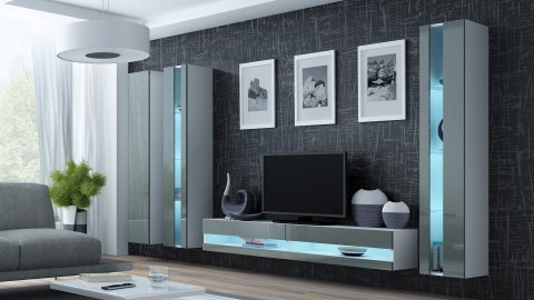 Cama MEBLE Regał VIGO NEW 180/40/30 biały/szary połysk