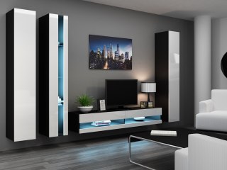 Cama MEBLE Regał VIGO NEW 180/40/30 czarny/biały połysk