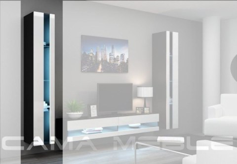 Cama MEBLE Regał VIGO NEW 180/40/30 czarny/biały połysk