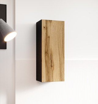 Cama MEBLE Witryna VIGO '90' pełna 90/35/32 czarny/dąb wotan