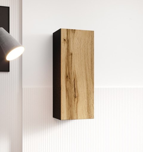 Cama MEBLE Witryna VIGO '90' pełna 90/35/32 czarny/dąb wotan