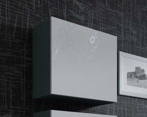 Cama MEBLE Witryna VIGO kwadrat 50/50/30 szary/biały połysk