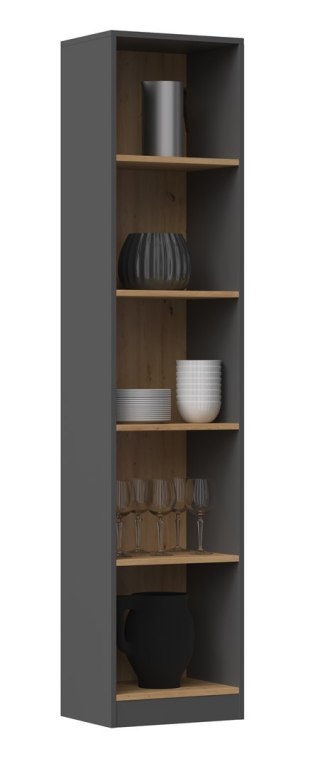TOP E SHOP Regał R40 40x30xH181 antracyt/artisan