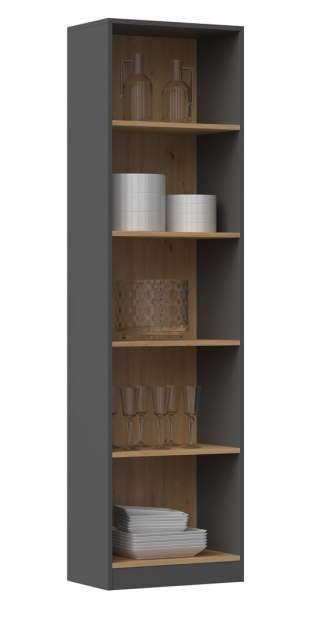 TOP E SHOP Regał R50 50x30xH181 antracyt/artisan