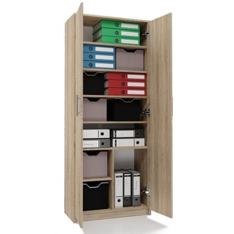 TOP E SHOP Szafa aktowa OLIV 2D 74x35xH180 sonoma