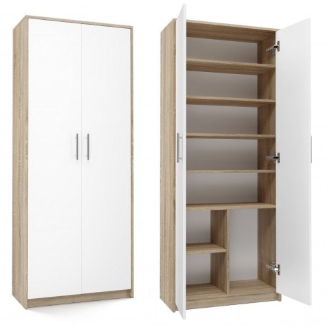 TOP E SHOP Szafa aktowa OLIV 2D 74x35xH180 sonoma/biały
