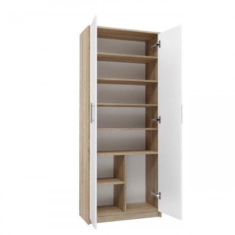 TOP E SHOP Szafa aktowa OLIV 2D 74x35xH180 sonoma/biały