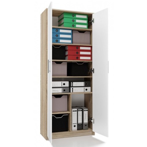 TOP E SHOP Szafa aktowa OLIV 2D 74x35xH180 sonoma/biały