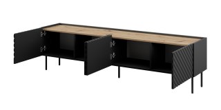 Cama MEBLE Szafka RTV 4D ONDA 200x40x35-54 czarny (stojąca lub wisząca)