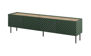 Cama MEBLE Szafka RTV 4D ONDA 200x40xH54,35 zieleń (stojąca lub wisząca)