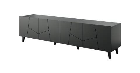 Cama MEBLE Szafka RTV ETNA 200x42x52 czarny mat