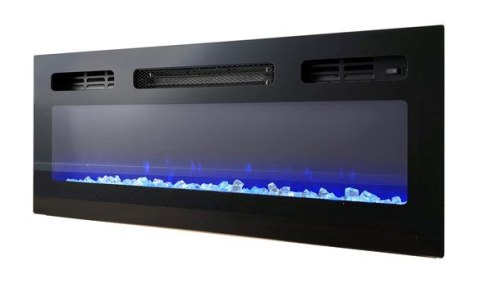 Cama MEBLE Szafka RTV EVA z kominkiem elektrycznym 180x40x52 grafit/grafit połysk